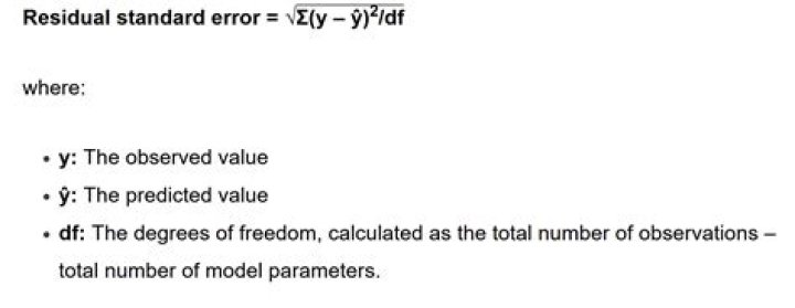 How do you calculate residual standard error?