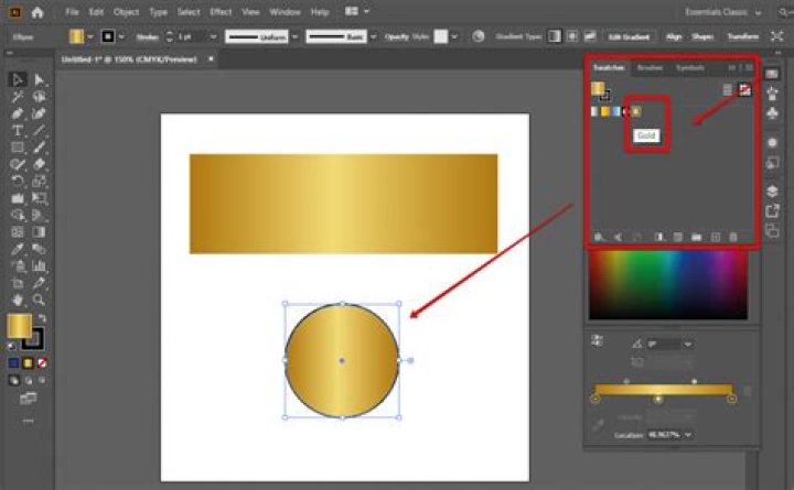 How do you make gold in Illustrator?