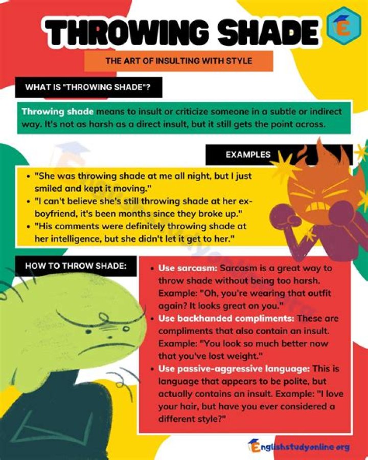 How do you use throwing shade in a sentence?