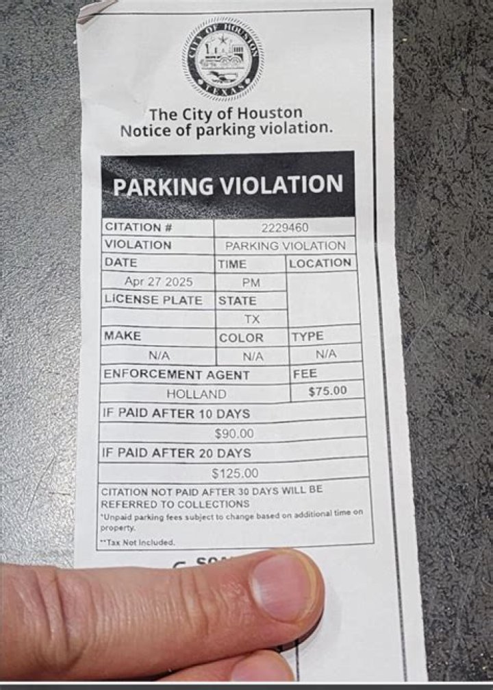 How much is a parking ticket in Illinois?