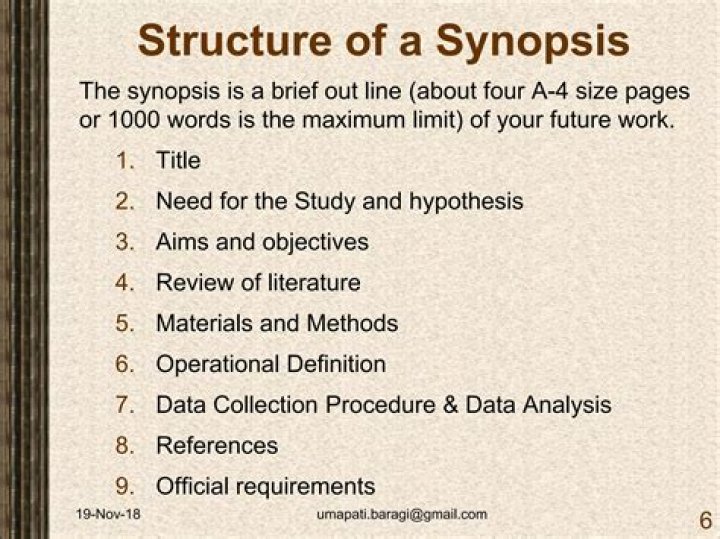 How synopsis is prepared for research work?