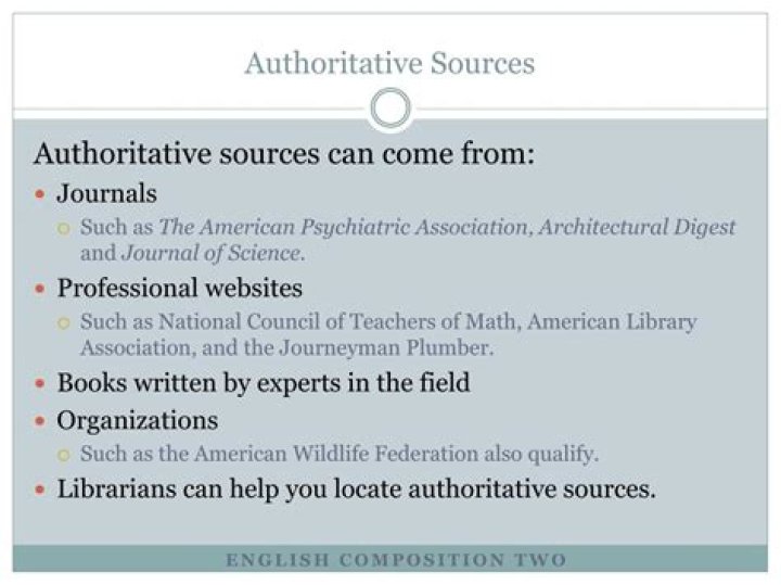 What is an authoritative source?