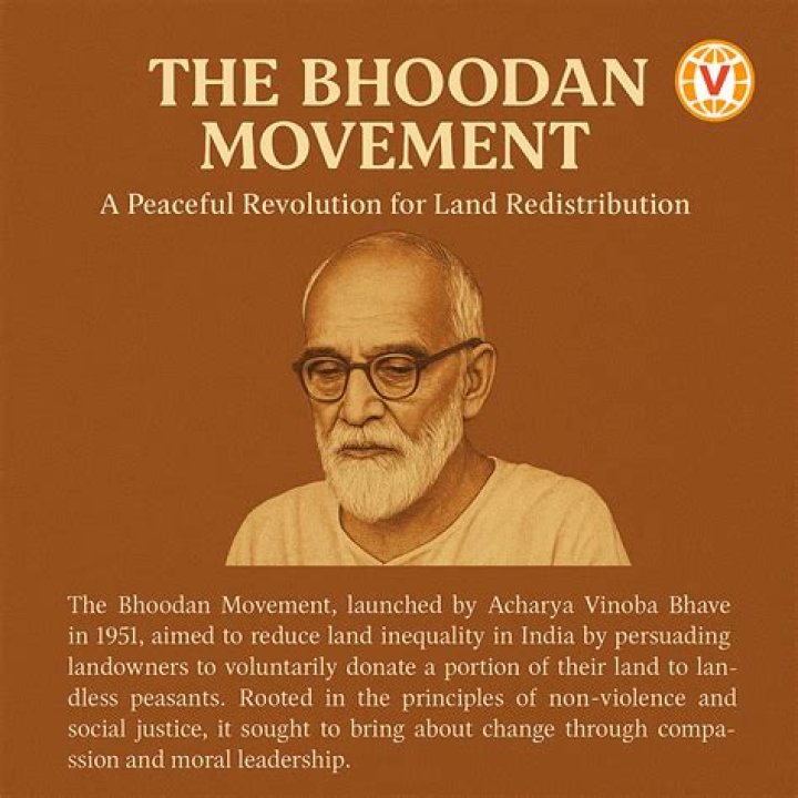 Where was bhoodan movement started for the first time?