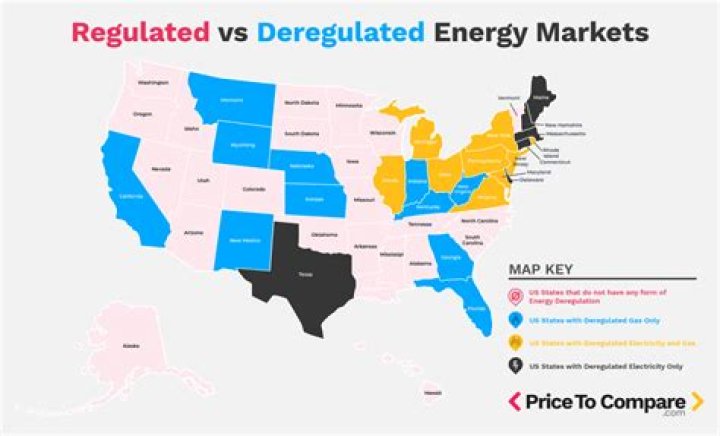 Which states have regulated electricity markets?